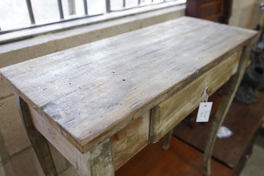 An 18th century style provincial pine side table, width 80cm, depth 33cm, height 83cm